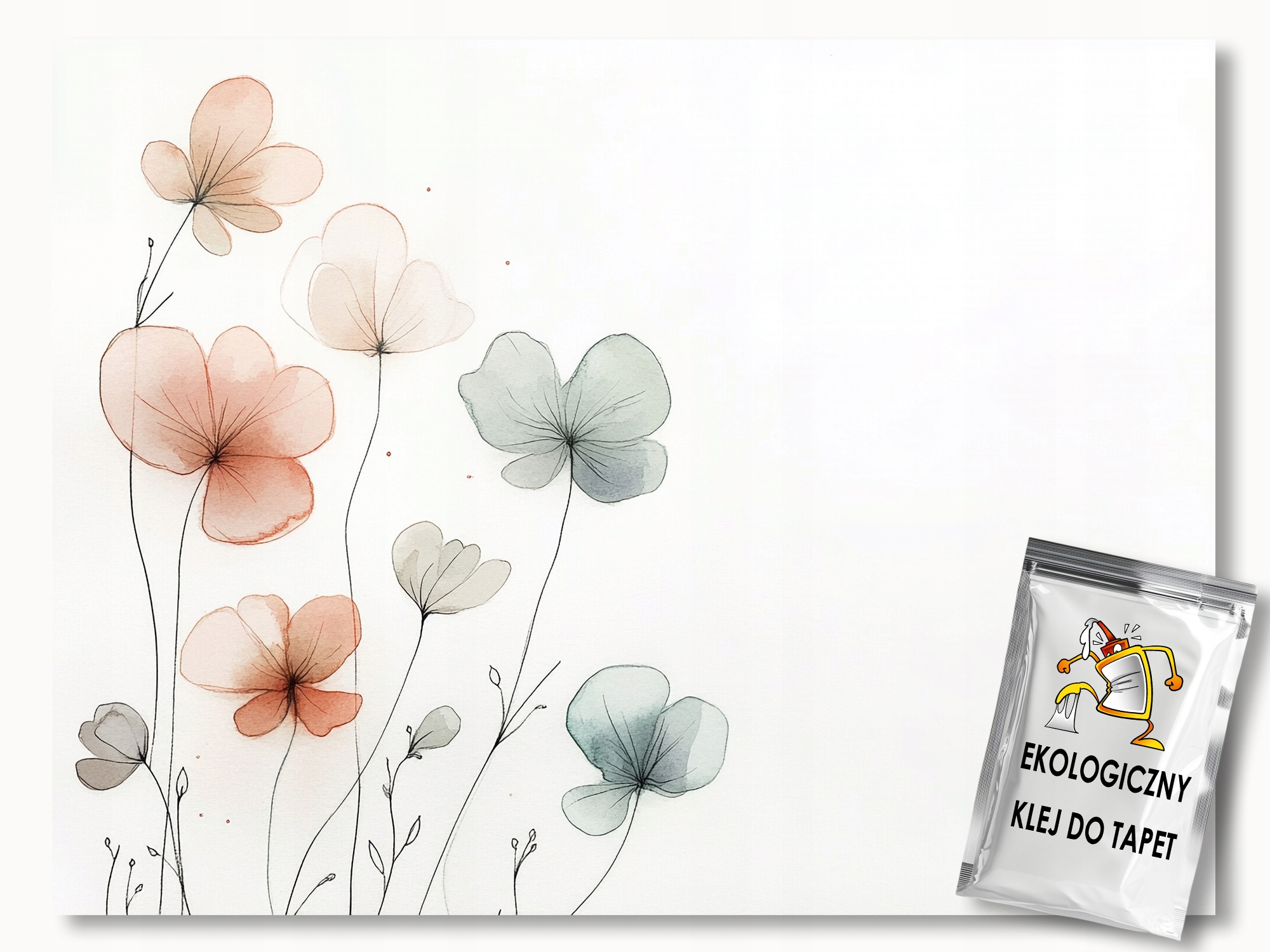 Fototapeta Flizelina Grafika Line Art Pastelové Květiny 250x175 lepidlo