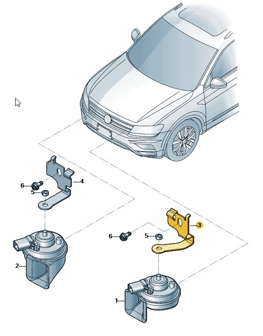 UCHWYT SYGNAŁU DŹWIĘKOWEGO NISKI TON VW OE