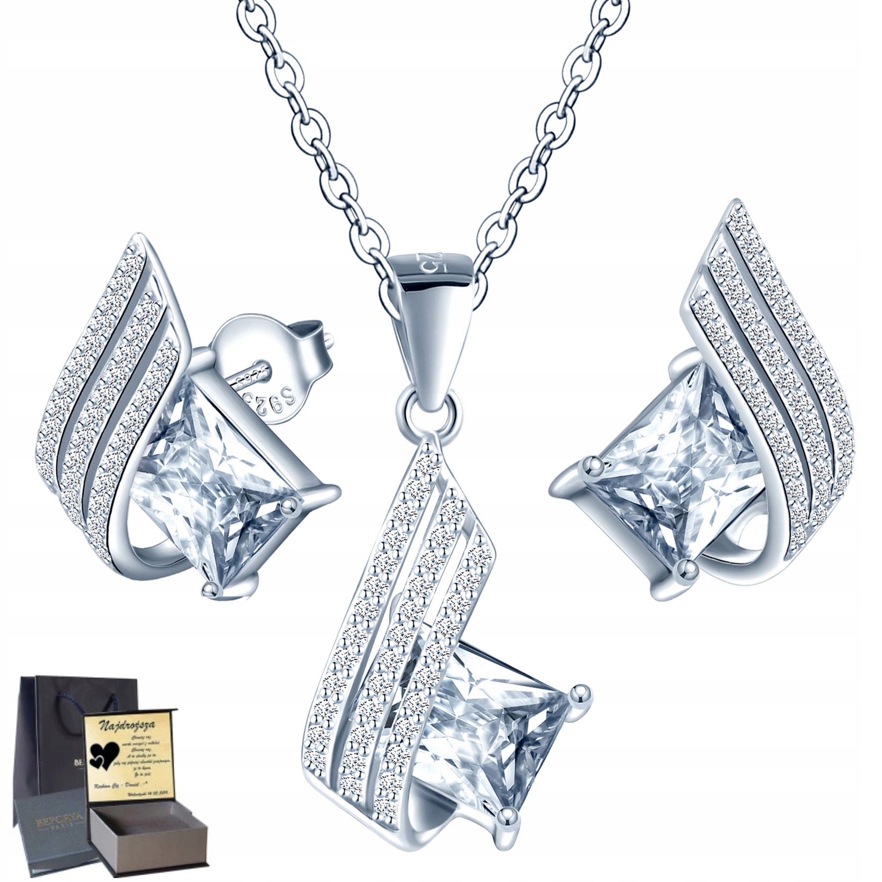 

Millenium Srebrny Komplet Srebro 925 Swarovski