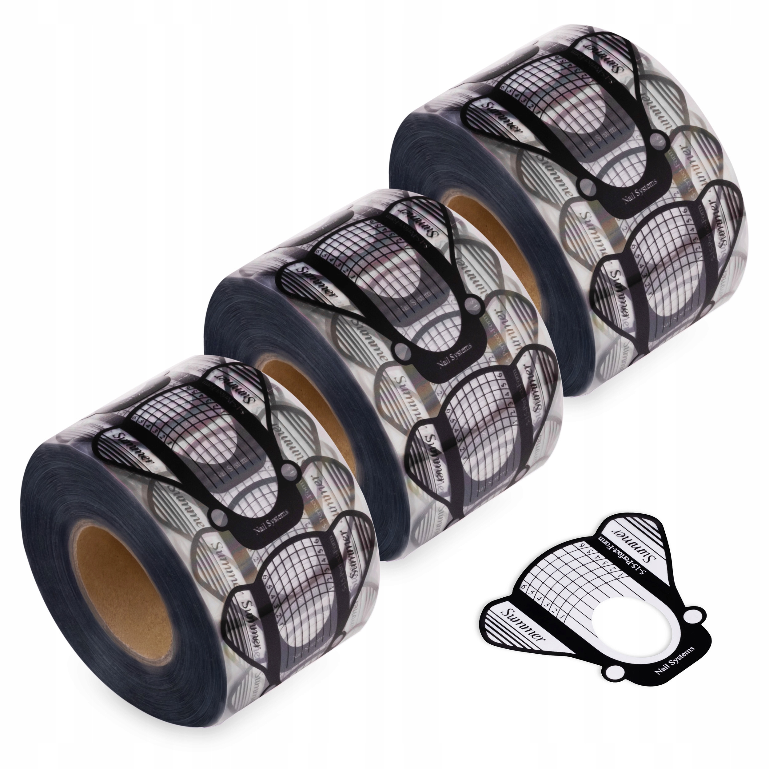 Formičky Šablony na prodlužování nehtů Velké Summer Transparentní 3x500 ks