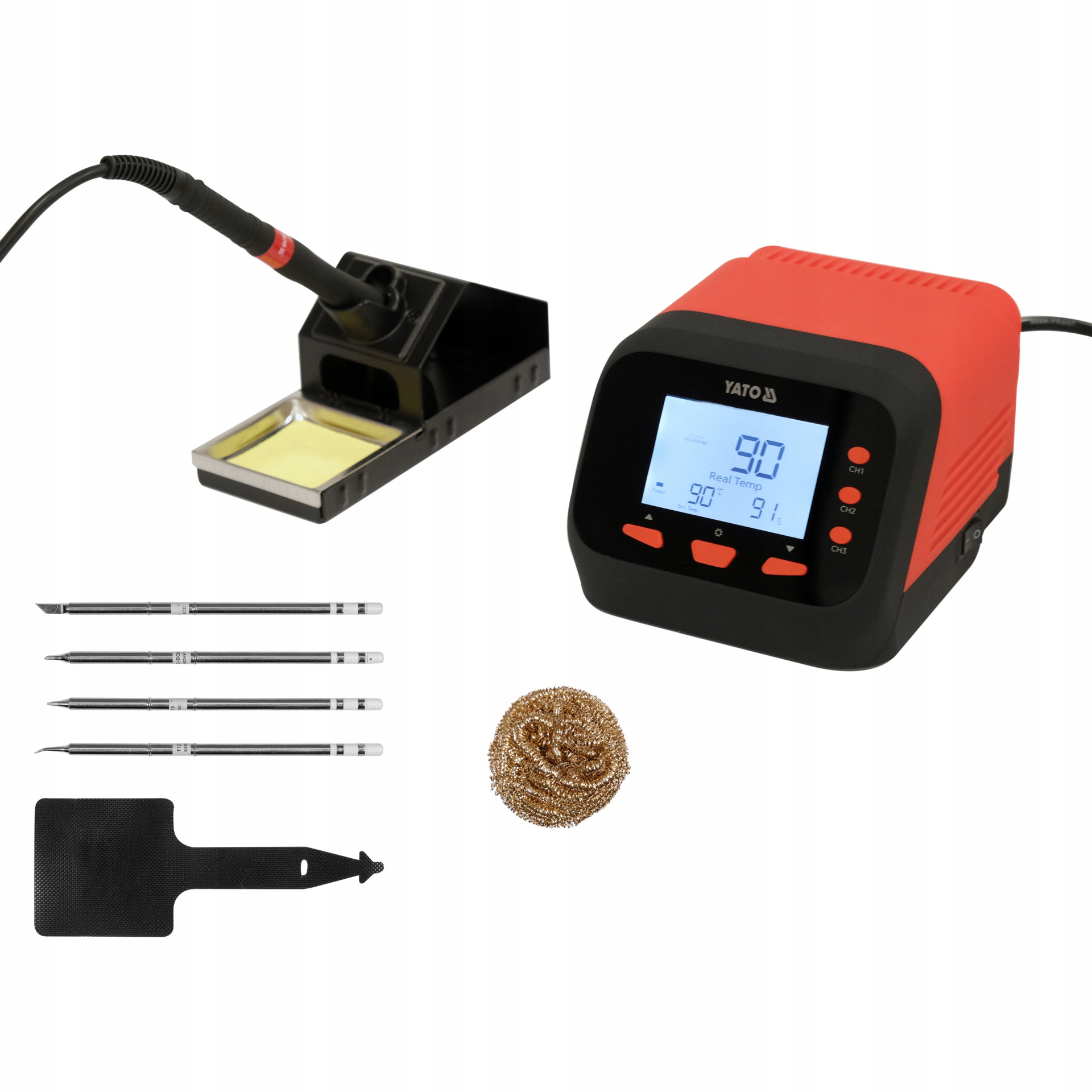 Pájecí Stanice T12 75W LCD 4 Hroty Autosleep Rychlé Zahřívání Yato