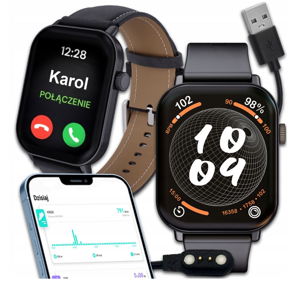 Chytré Hodinky Vodotěsné Sportovní Hodinky Měření Zdraví Hovorů Pl Menu Dárek