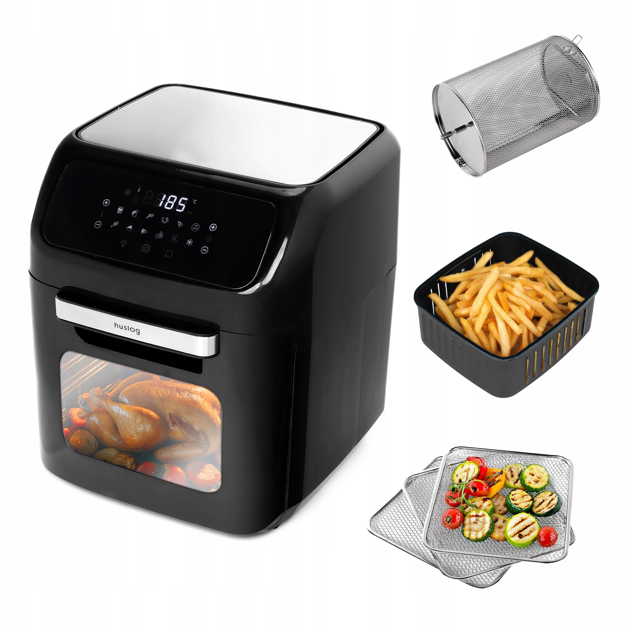 Fritéza Bez Tuku 12 L Výkonná 1800 W Air Fryer Fritéza XXL