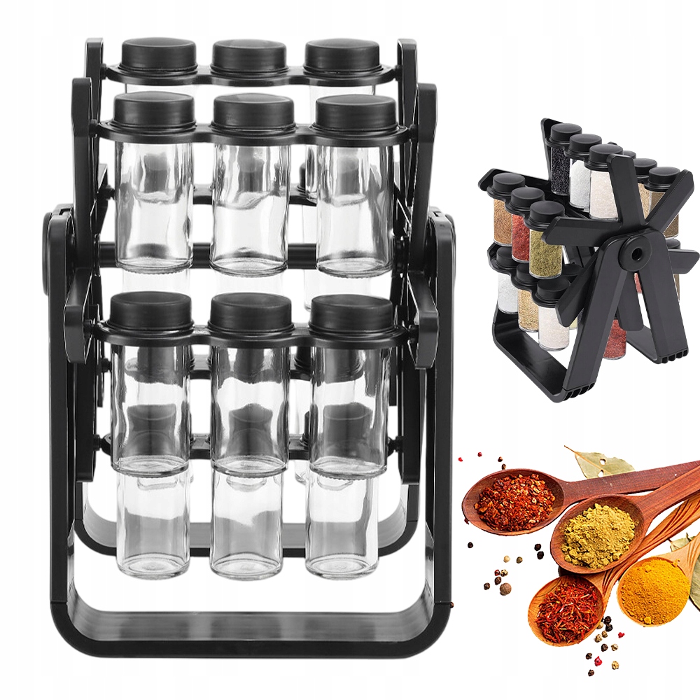 Otočný Stojan Na Koření S 18 Sklenicemi Na Koření