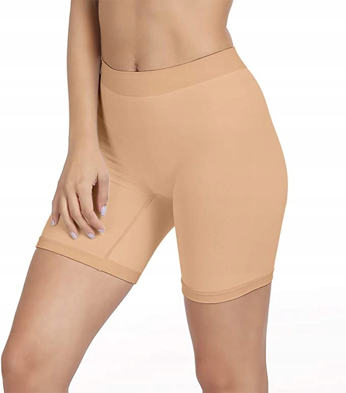 Majtki damskie wyszczuplające wysoki stan kolarki M beżowe Kolor beżowy