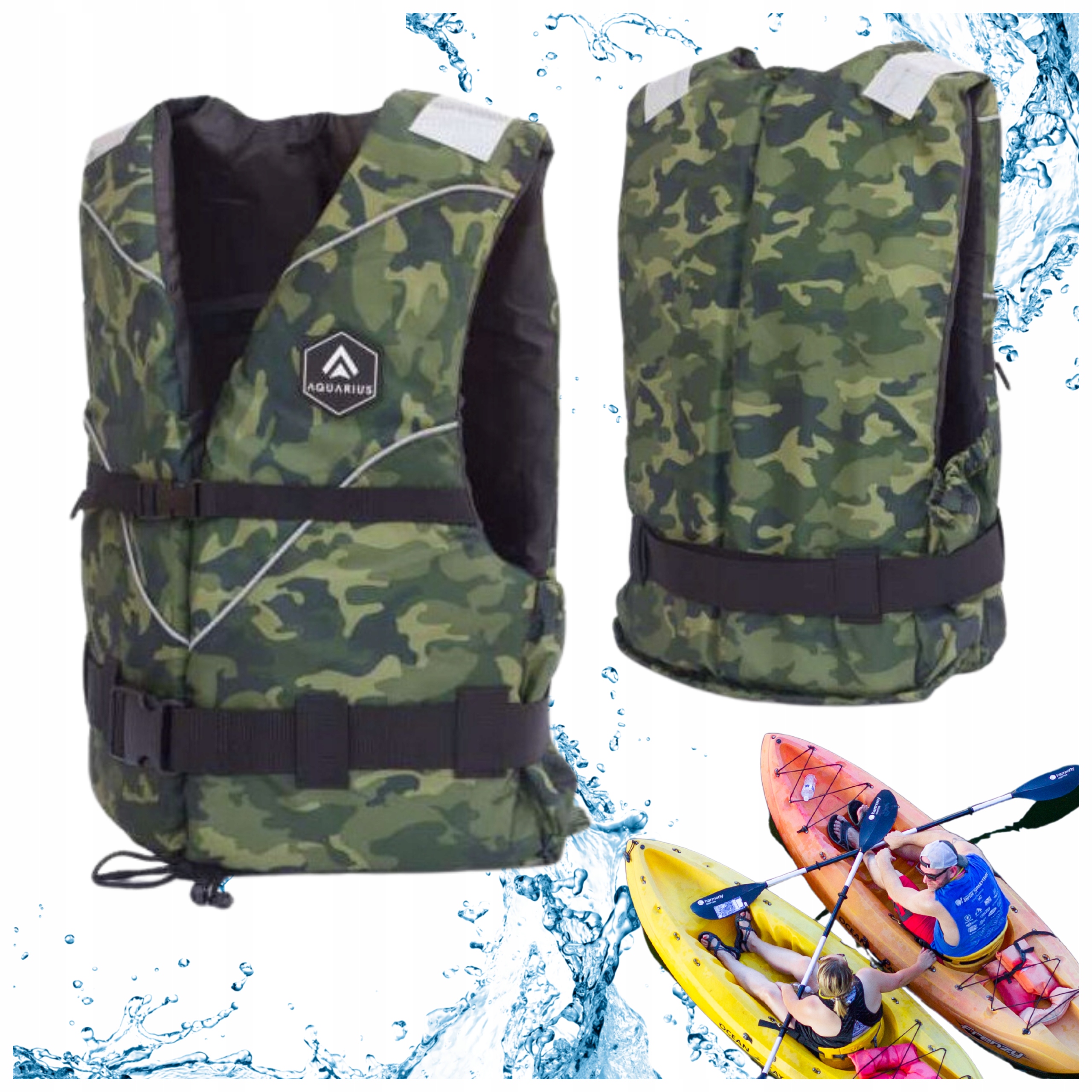 Kapok Kamizelka Asekuracyjna Uniwersalna Standard Military Camo Ryby XXL