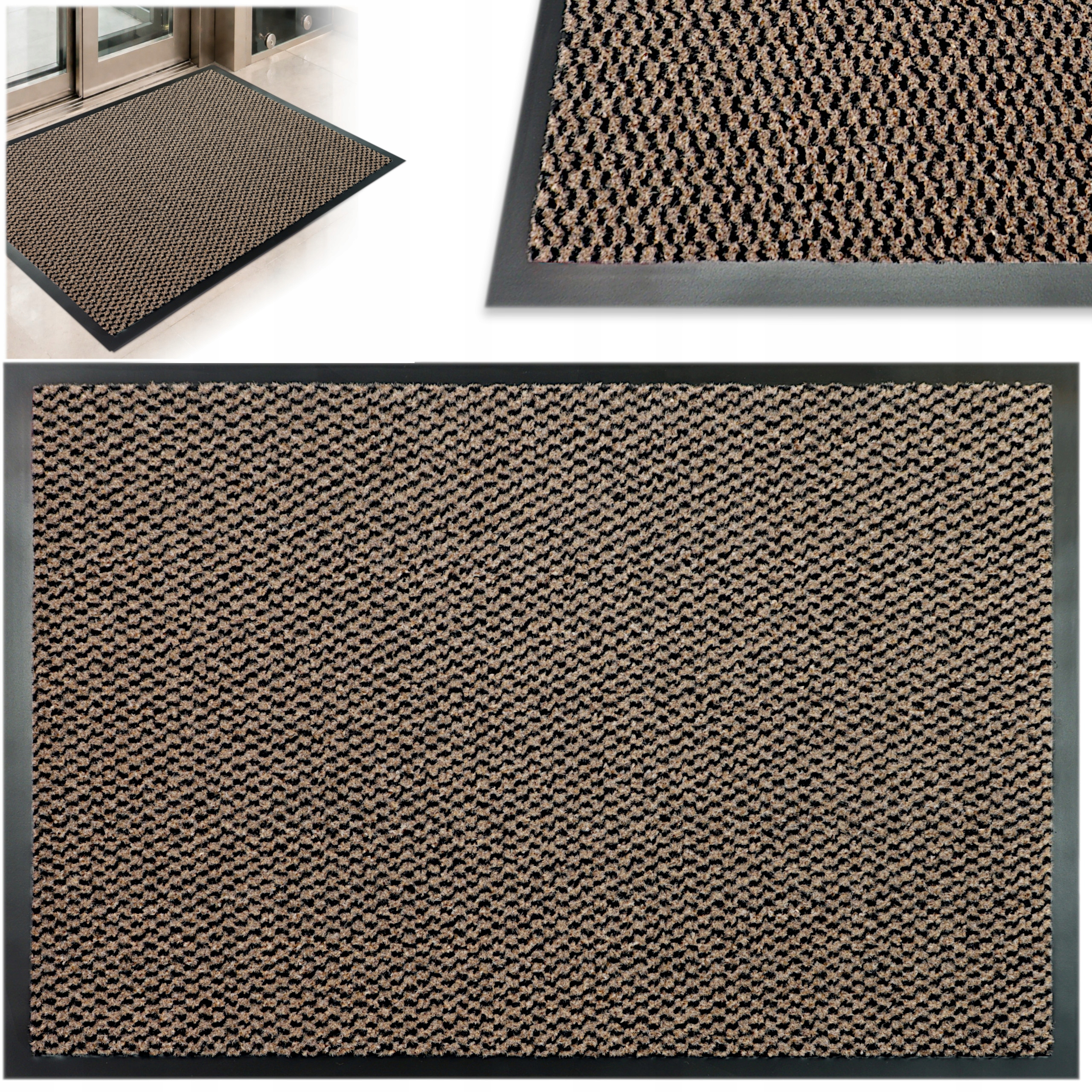 Vnitřní Stěrač Pod Dveře Velký 90x150 Vstupní Béžový 3D