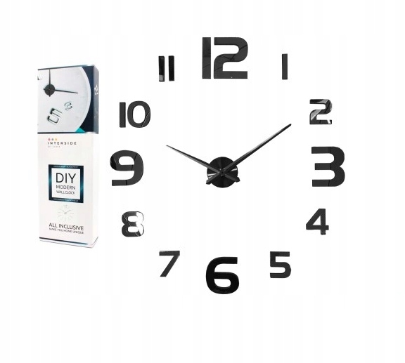 

Zegar ścienny naklejany duży nowoczesny lustrzany