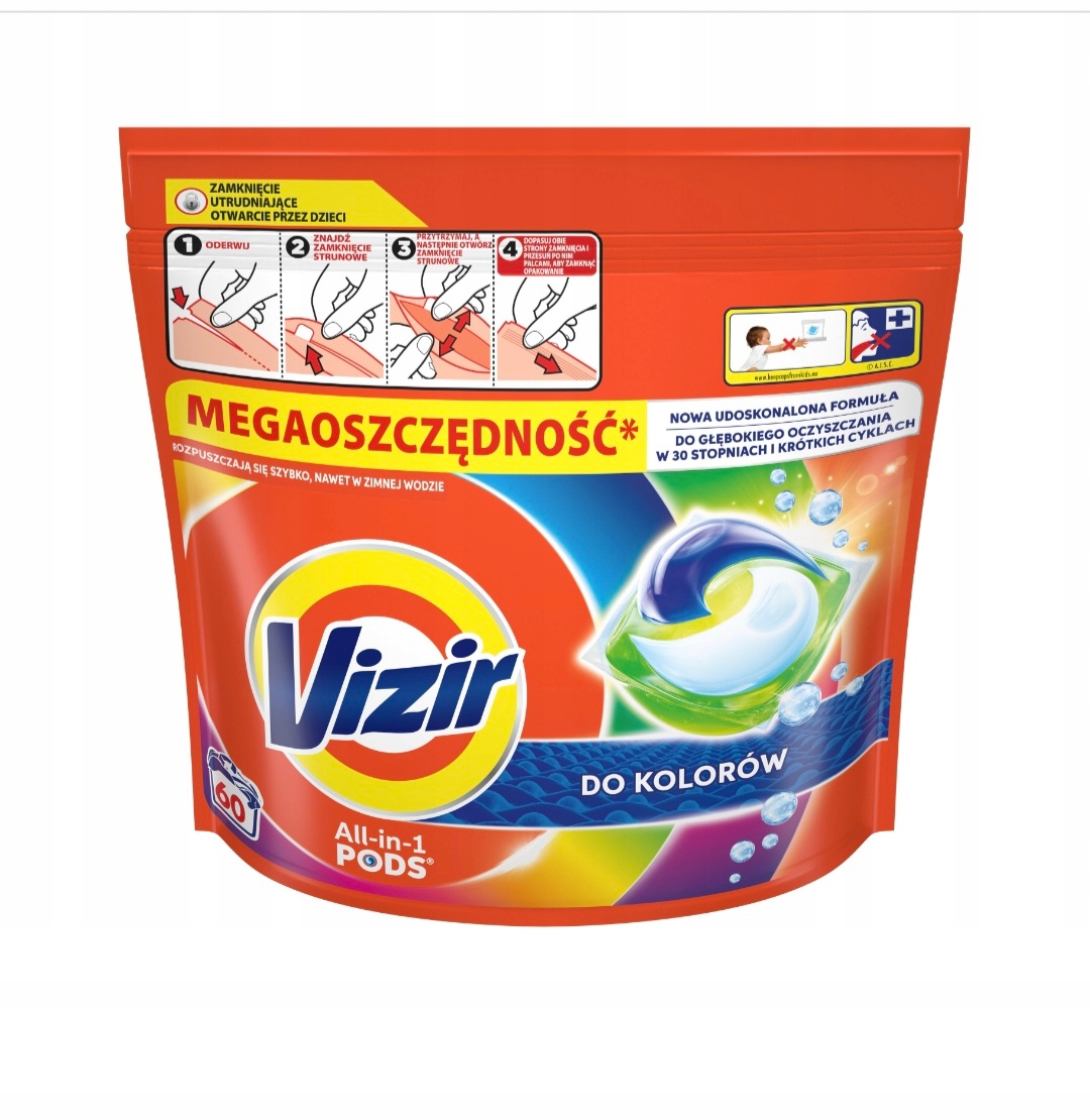 Levně Vizir ALL-in-1 Pods Kapsle na barevné prádlo, balení 60 kusů