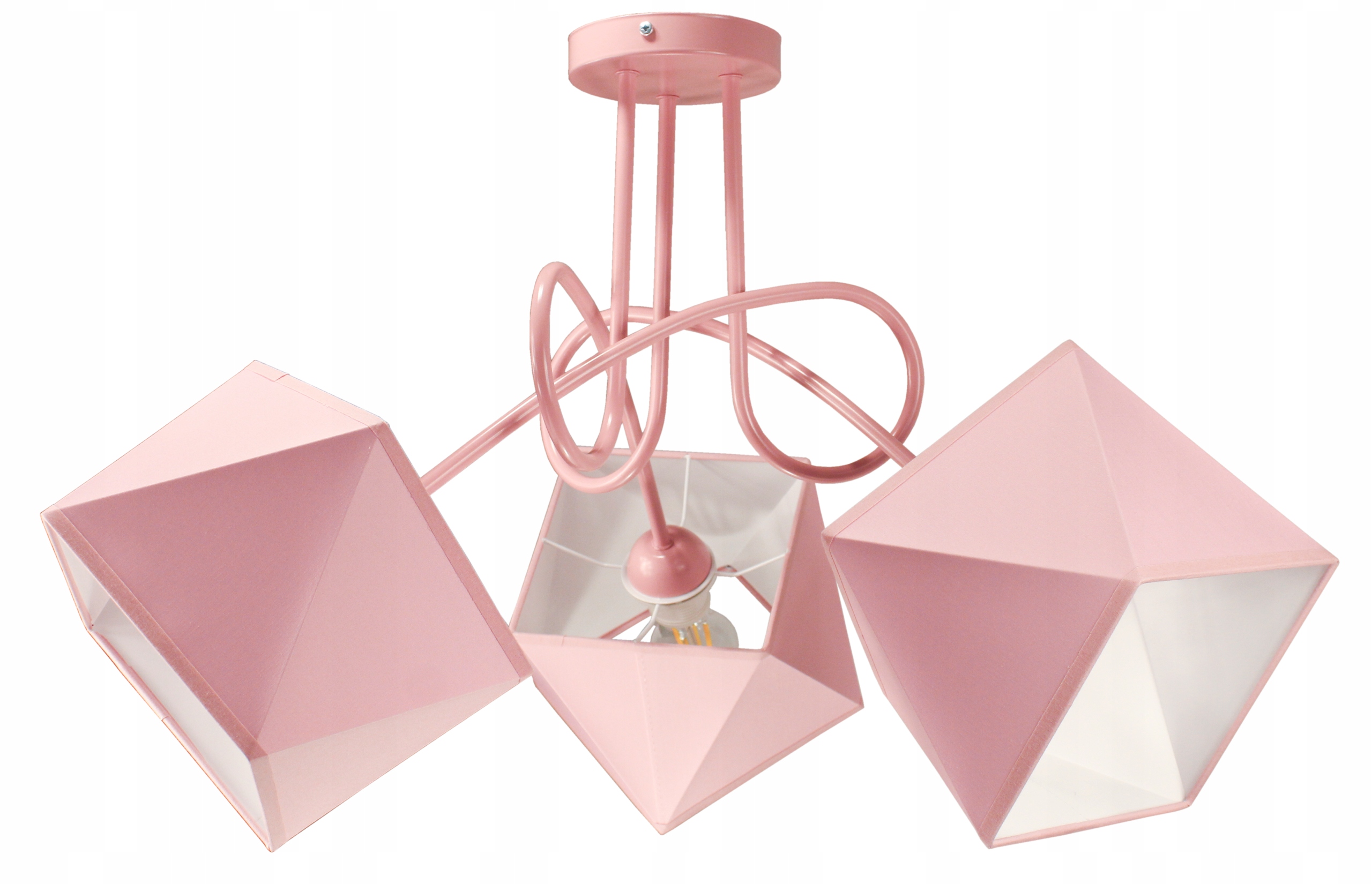 Lampa sufitowa wisząca żyrandol Edison plafon różowa lampy sufitowe loft