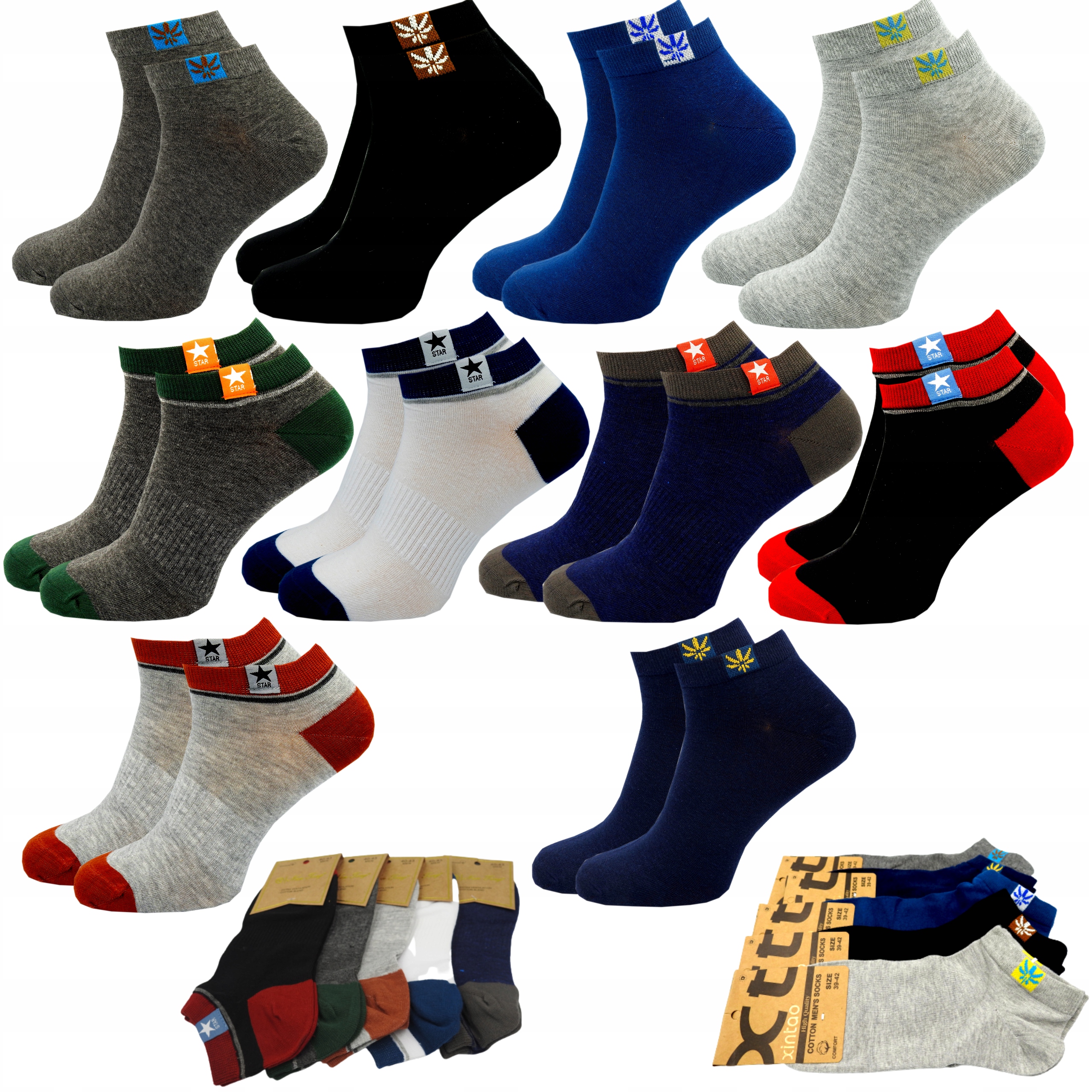 

10x Skarpety Męskie Bawełniane Krótkie Skarpetki