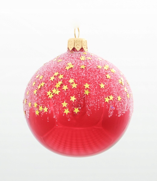 

Bombka na choinkę szklana ręcznie zdobiona 8 cm