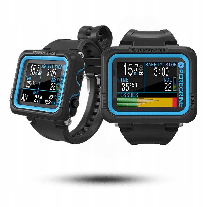 Počítač Shearwater Peregrine 2.2" LCD 3 Gas Nitrox Bt 120 m černý