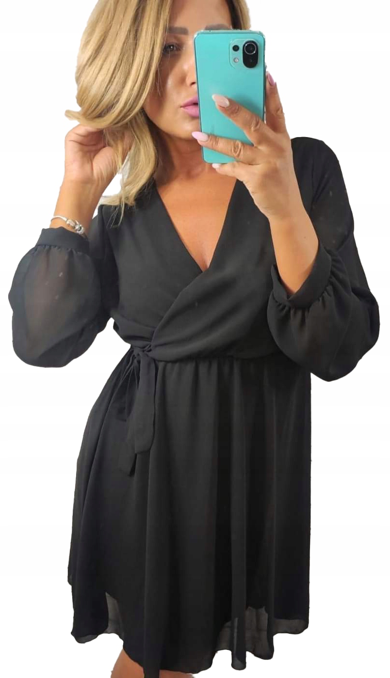 Žoržetová Šaty Výstřih obálkový V-neck vel 50