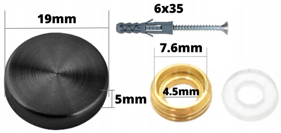 Zaślepka Maskownica Dekoracyjna Ozdobna CZARNY 19 Marka inny