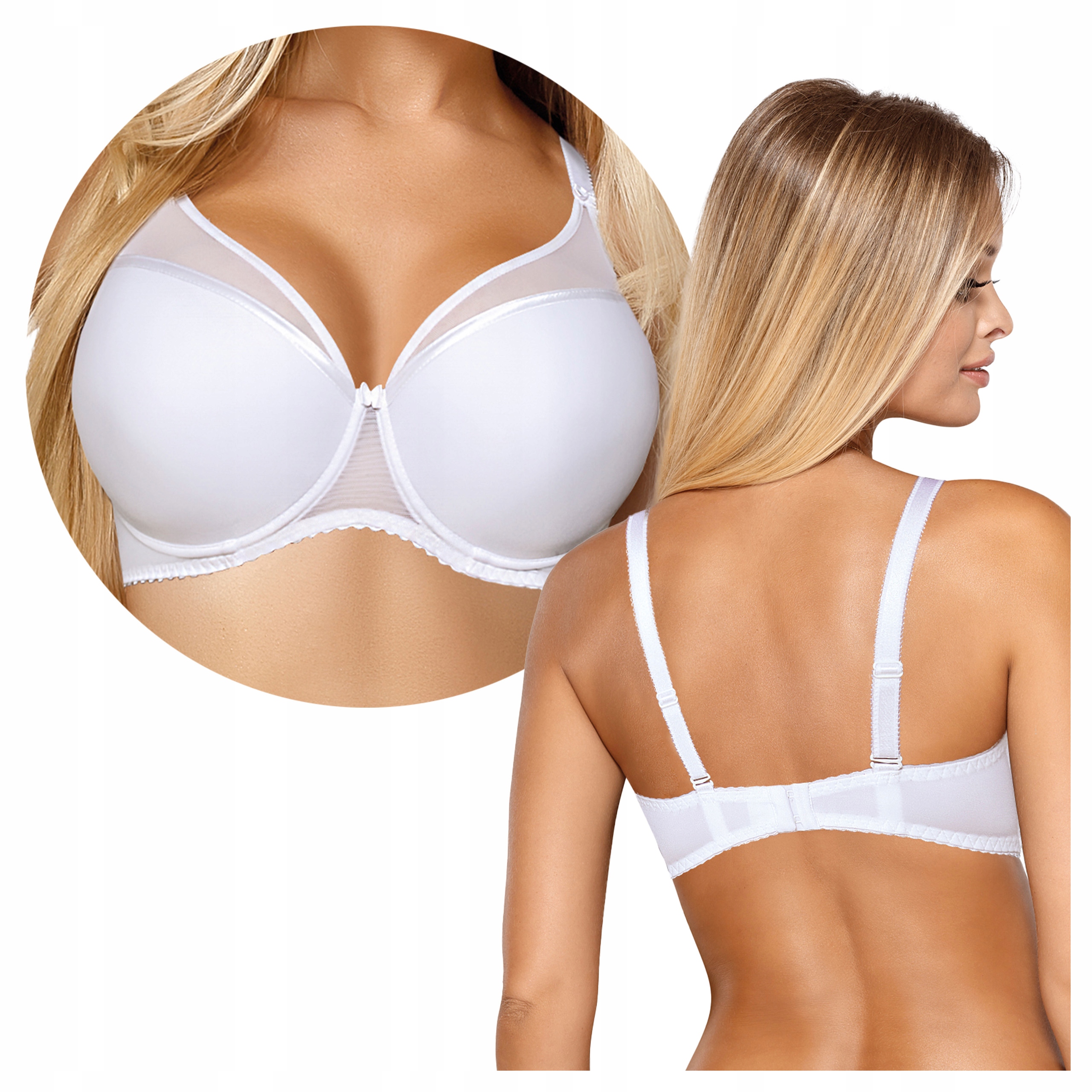 Hladká Push-Up podprsenka Neviditelná Modelující prsa Ellie Bílá 85A