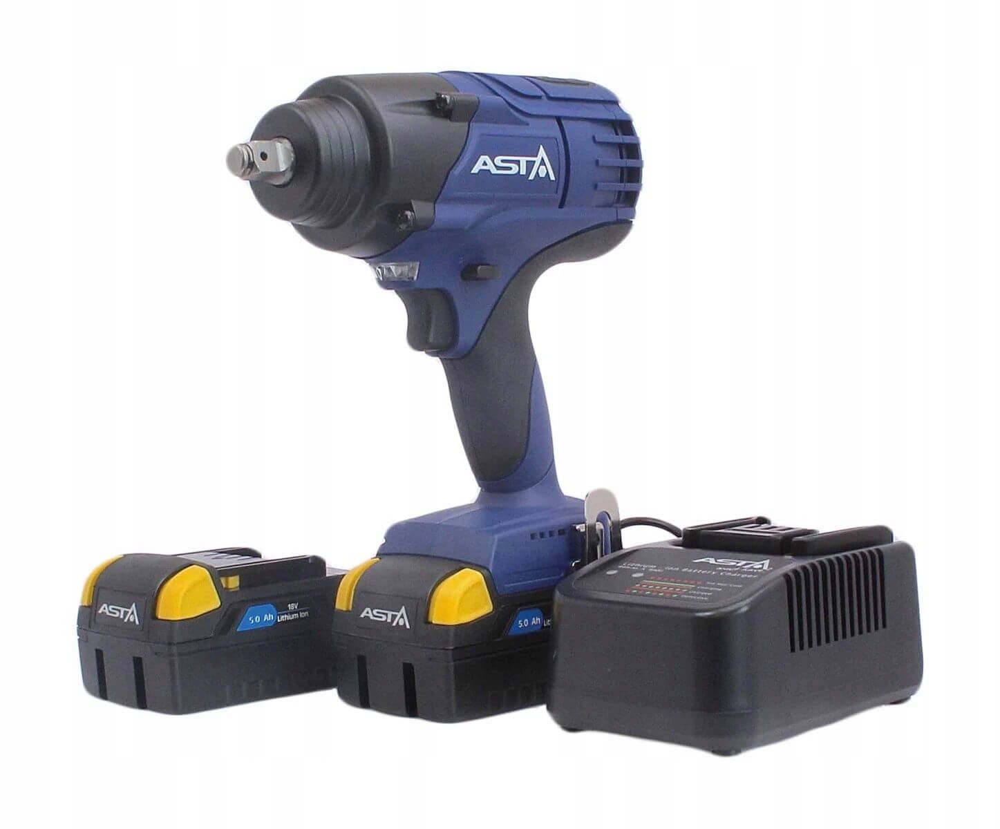 Aku rázový uťahovák 1/2", extra výkonný 1250 Nm, 18V, 2x 5.0Ah Li-Ion Ast