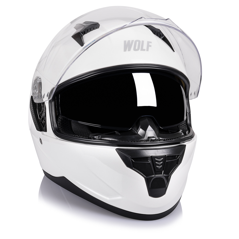 WOLF KASK MOTOCYKLOWY BLEND MIRAGE WHITE PEARL 2XL 5907747646049