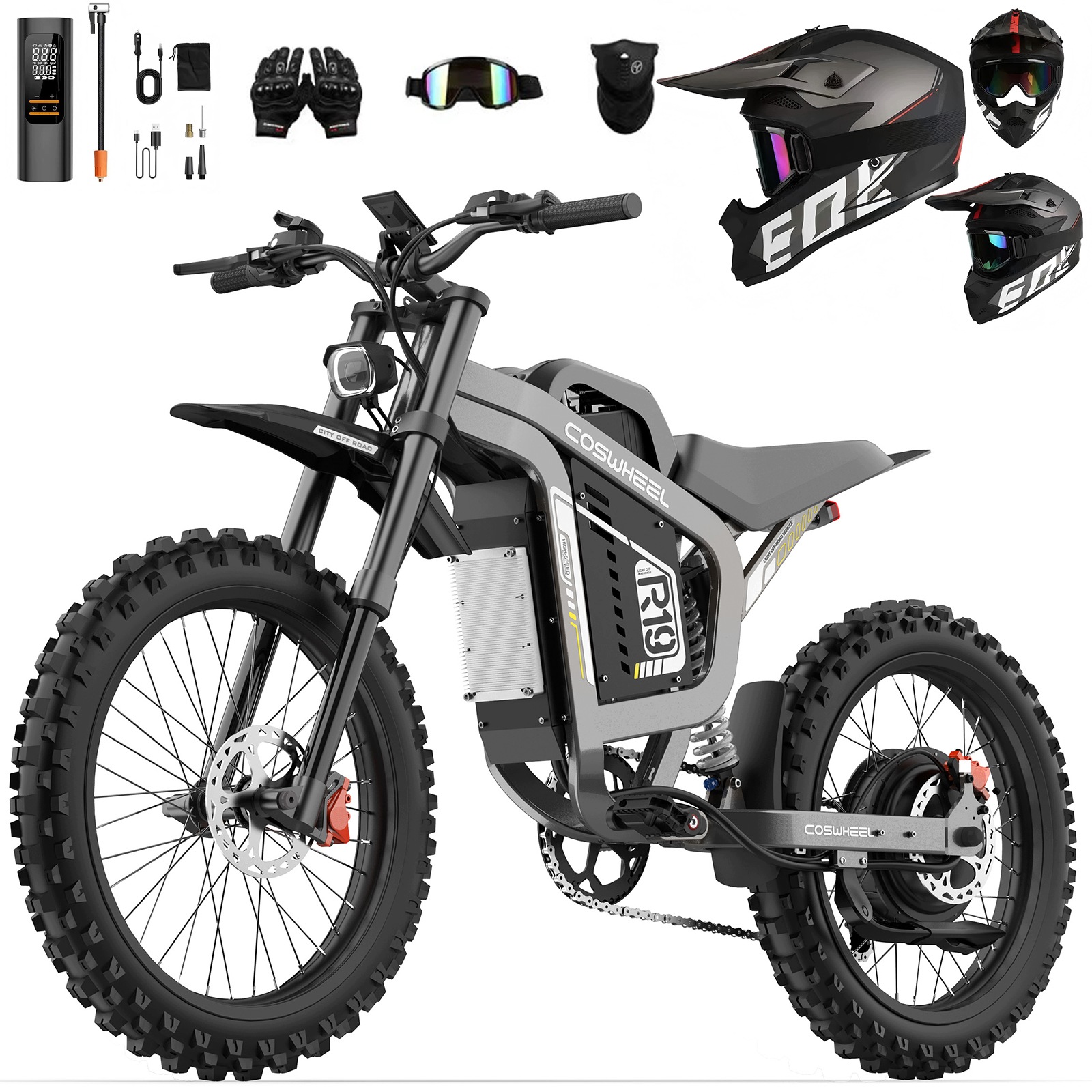 9000WOFFROAD Ctricmotorcycle Coswheel R19 96km/h 72V40AH 200KM karta Nfc nowa