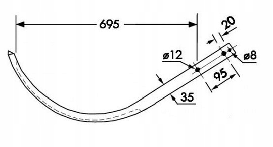 IGŁA IGLICA CLAAS MARKANT 45 55 65 52 60 ALUMINIUM
