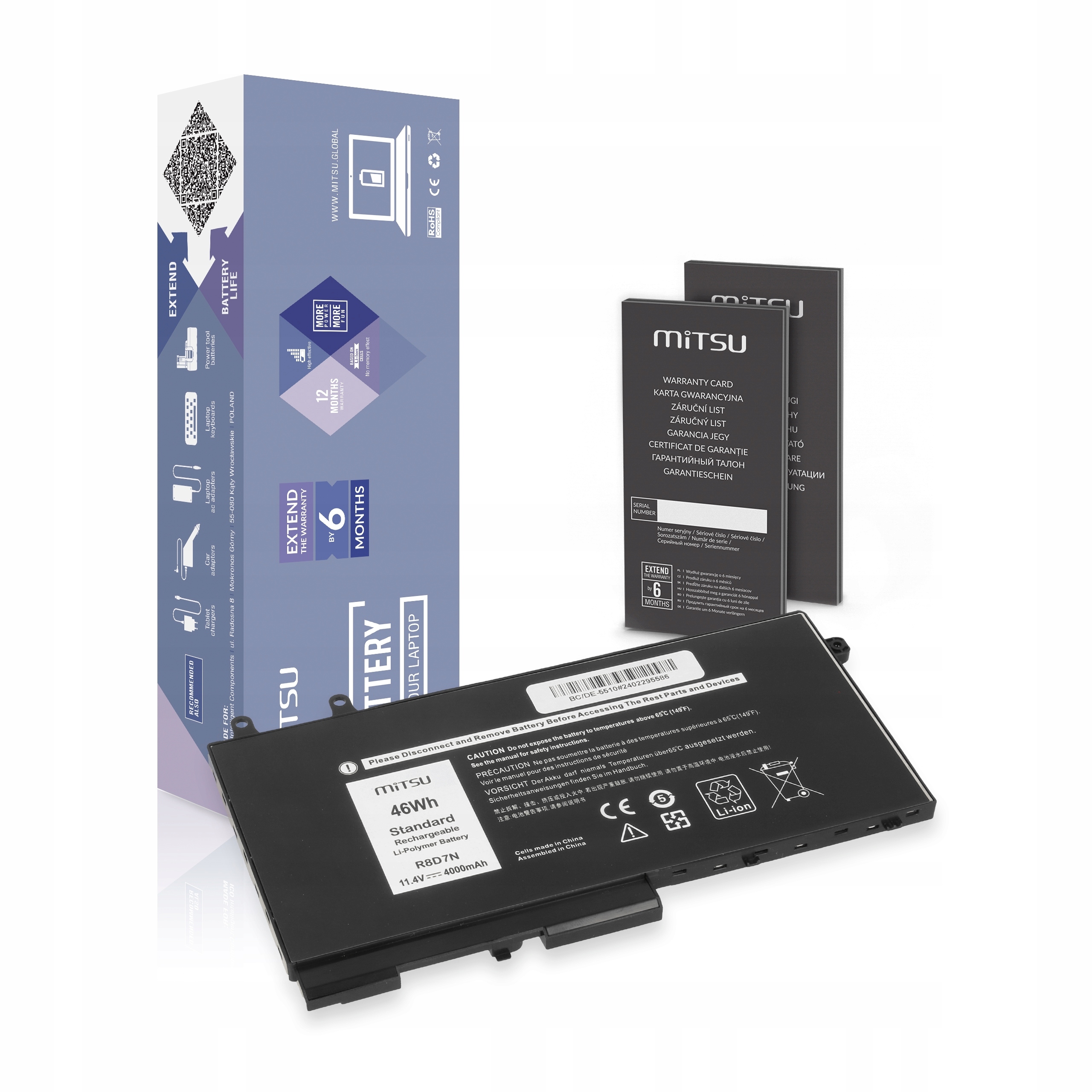 Bateria R8D7N 27W58 do Dell Latitude 5400, 5410, 5500, 5510