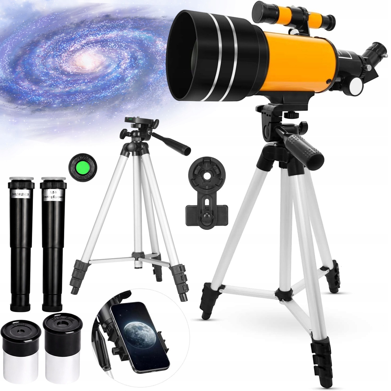 Astronomický Teleskop Luneta Vysouvací Příslušenství S Držákem Na Telefon