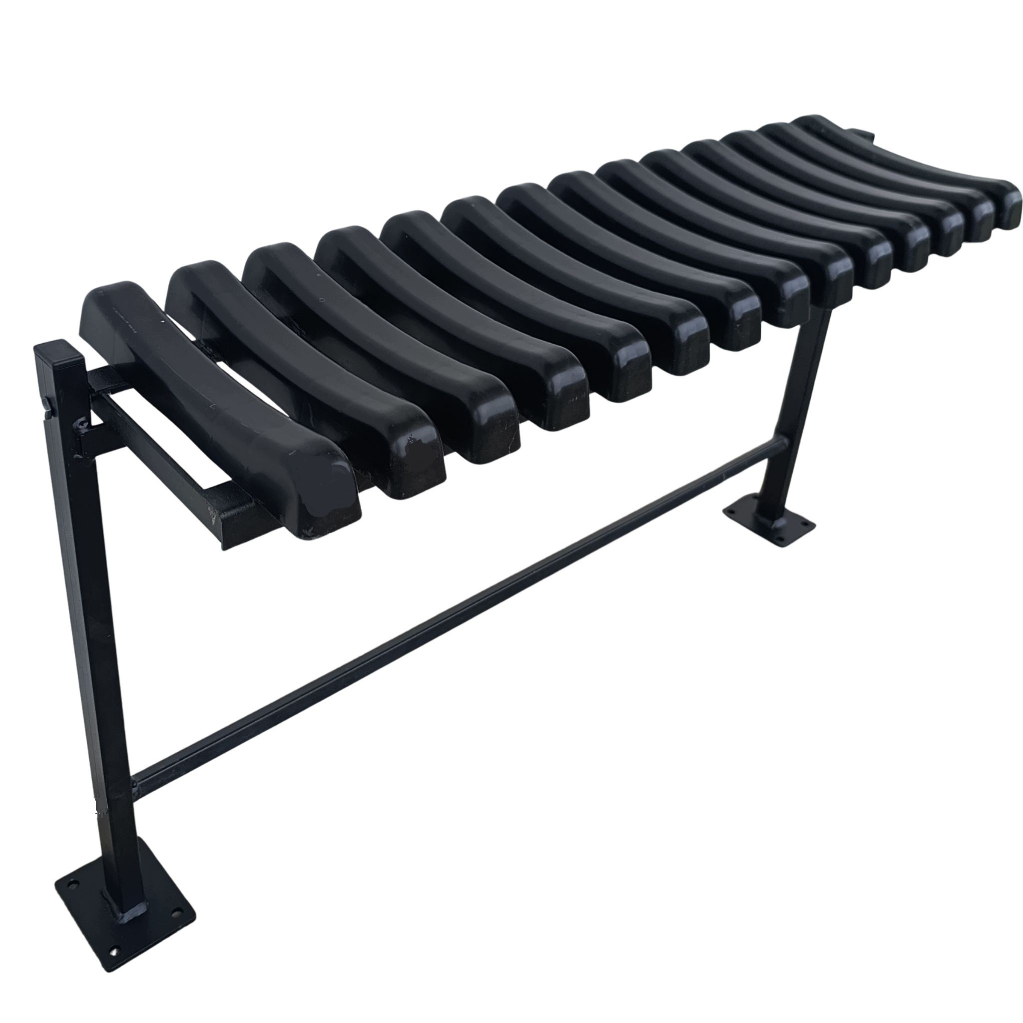 Skládací hřbitovní lavička 90 cm, 14 příček, černá