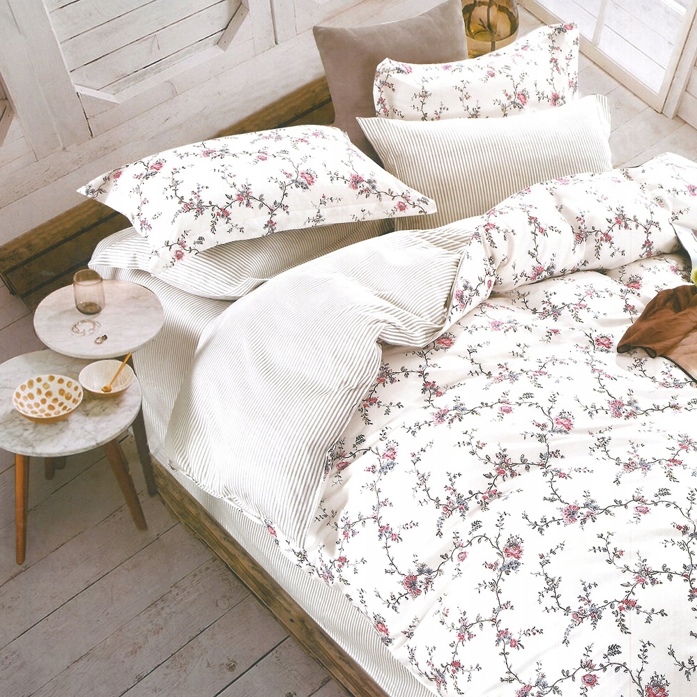 Pościel COLLECTION WORLD 160x200 + 2 POSZEWKI KOMPLET BAWEŁNA KWIATY LIŚCIE Marka Łóżkoholicy