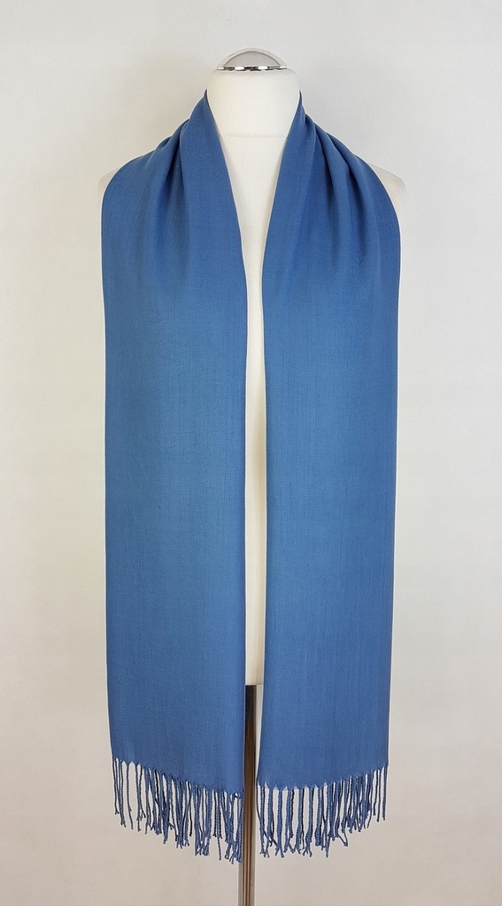 121 Elegancki SZAL NIEBIESKI DŻINSOWY CASHMERE Materiał dominujący inny