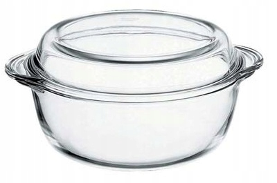 SZKLANE NACZYNIE ŻAROODPORNE POKRYWKĄ OKRĄGŁE 1,4L