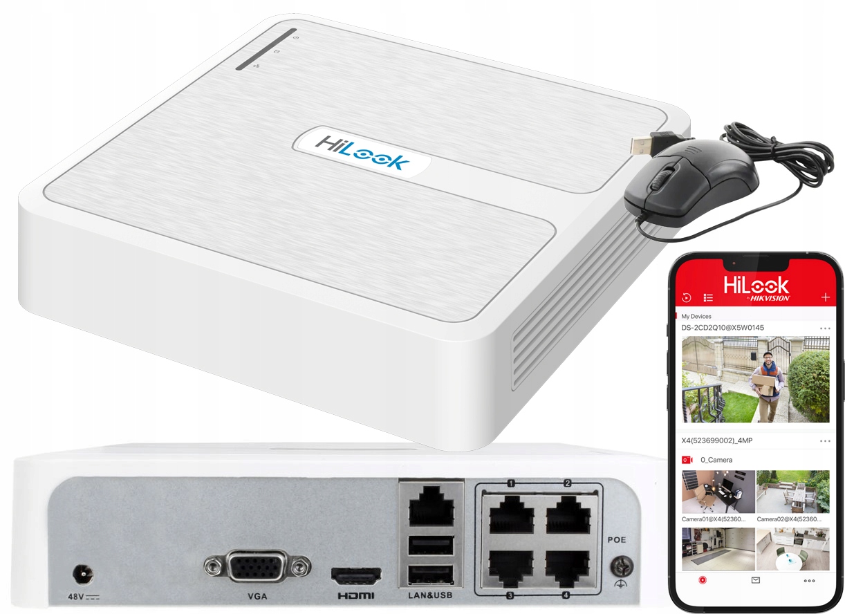 Ip PoE rekordér 4x PoE HiLook od Hivision NVR-4CH-H/4P Aplikace Náhled
