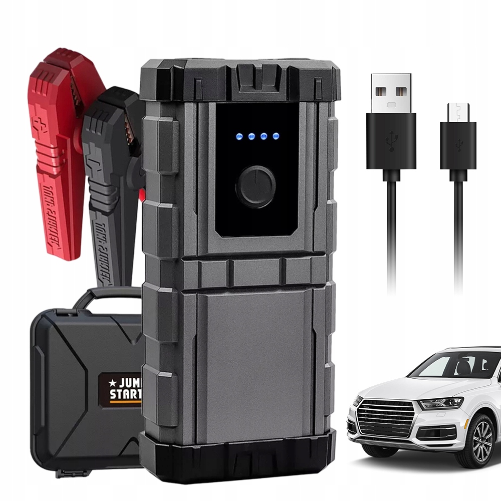 Led Jump Starter Booster Rozrusznik Samochodu Power Bank 12V 600MAH 1000A