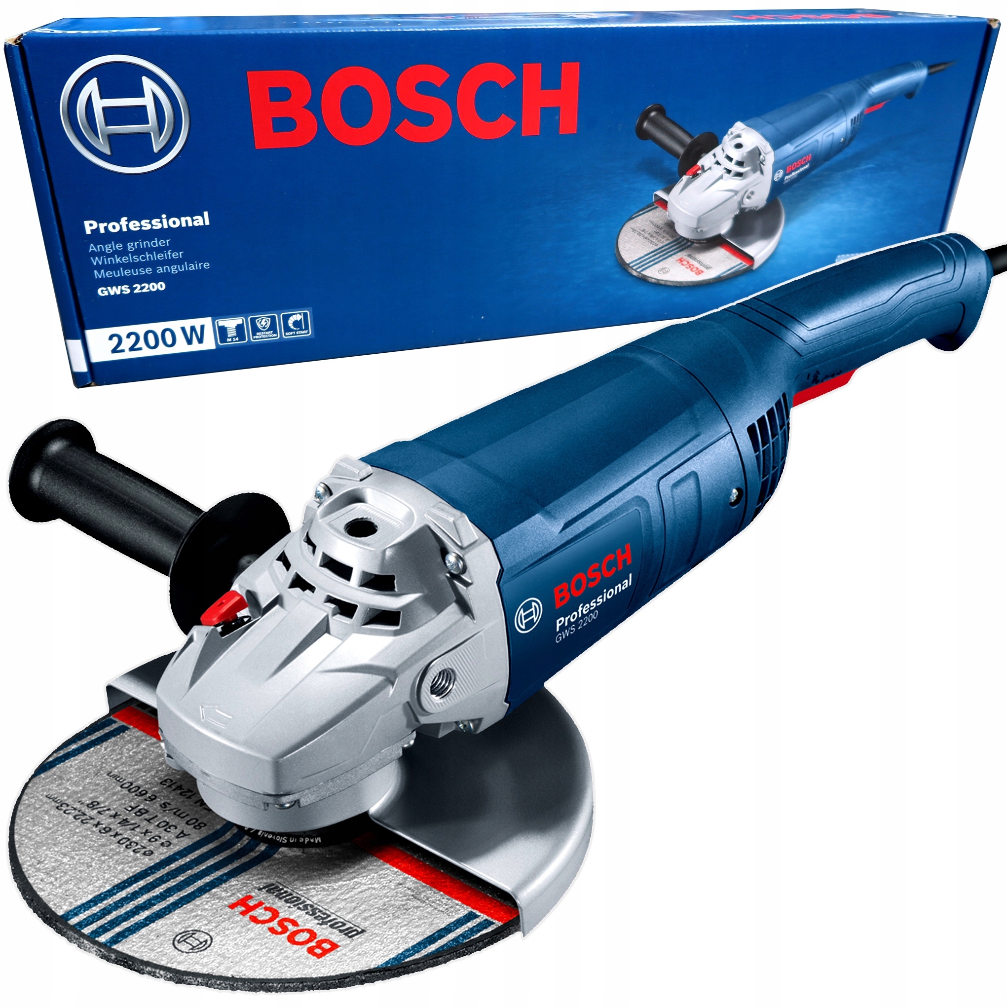 Szlifierka kątowa Bosch GWS2200 230mm M14 2200W Łagodny Rozruch