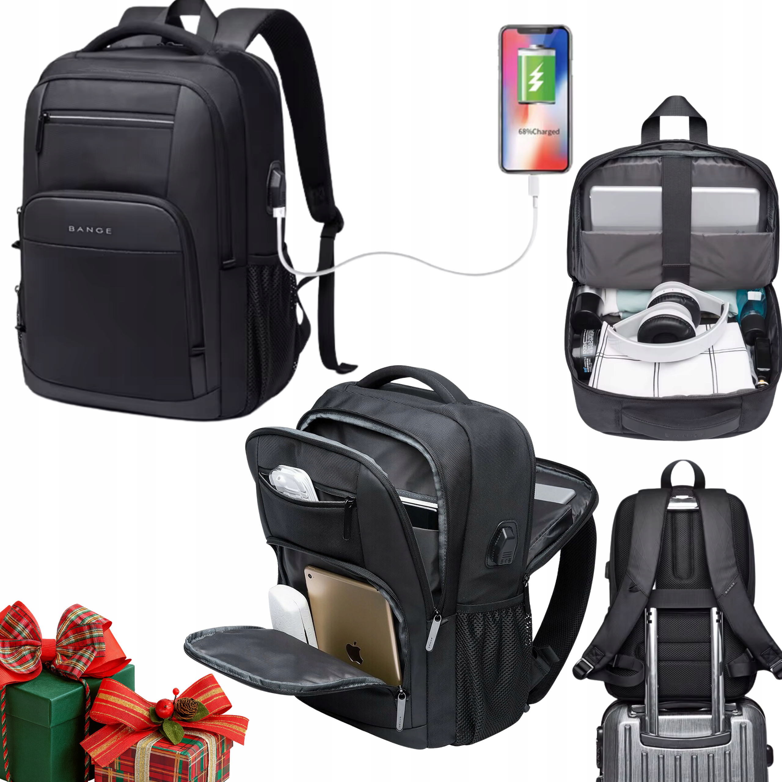 Plecak Do Samolotu Na Laptopa Turystyczny Męski Damski Usb Bange