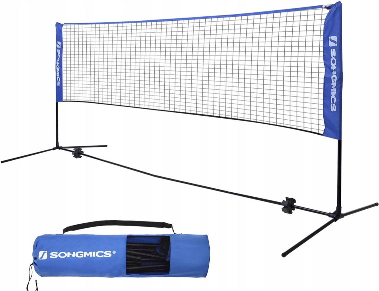 Badmintonová síť s výškově nastavitelnými tyčemi, 3 m