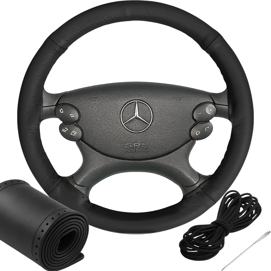 Pokrowiec Na Kierownicę Obszycie Z 4 Kawałków 37-39 CM Skóra Naturalna