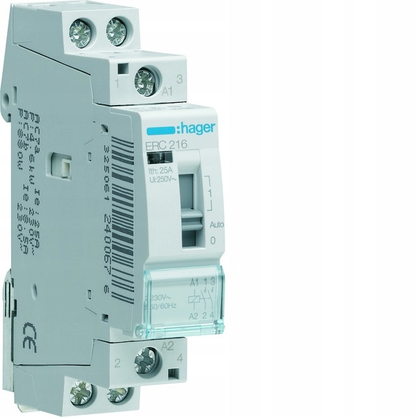 HAGER Przekaźnik instalacyjny 230VAC 2NO 16A ERC21