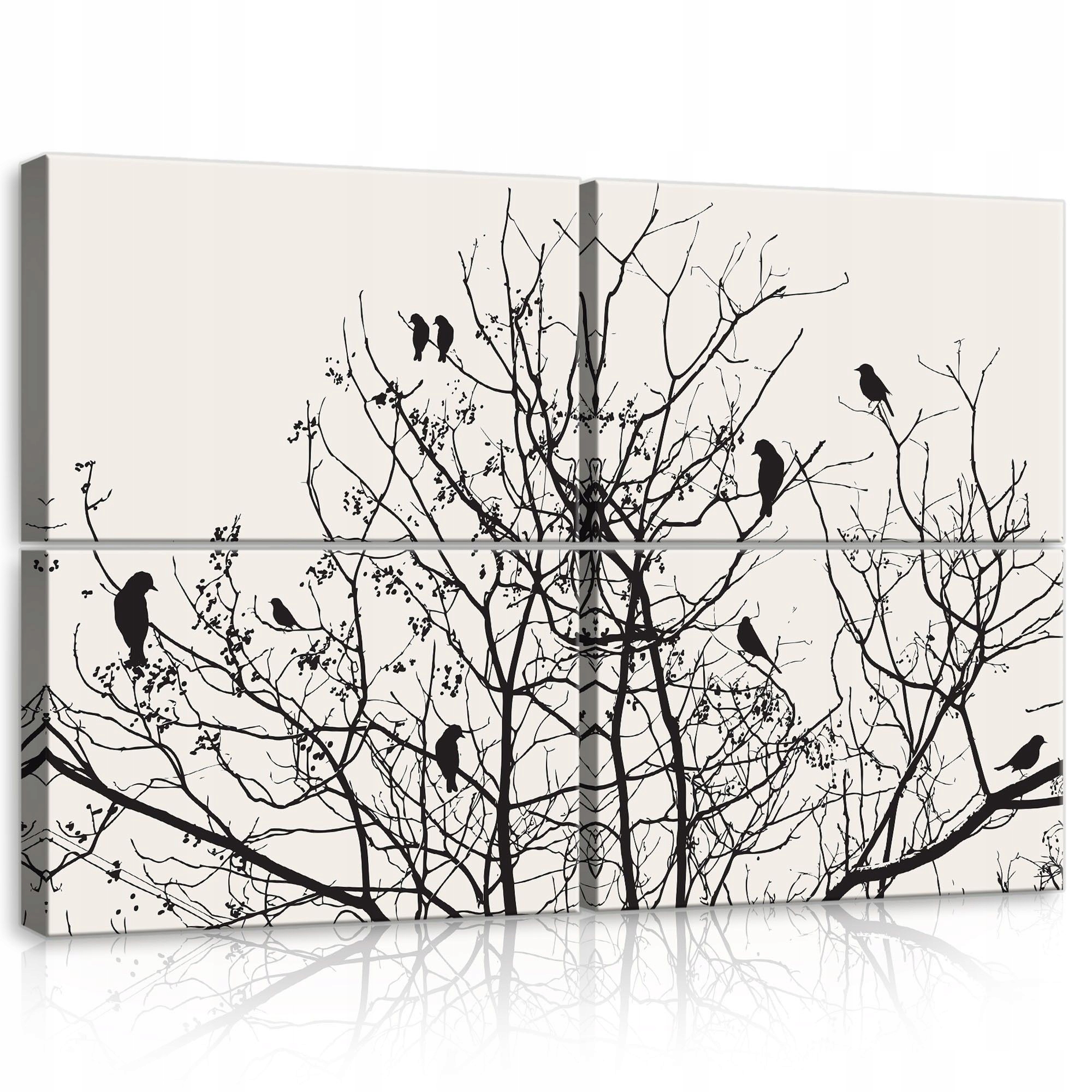 Obraz 120x80 Vtáky na konároch stromy minimalizmus príroda grafika