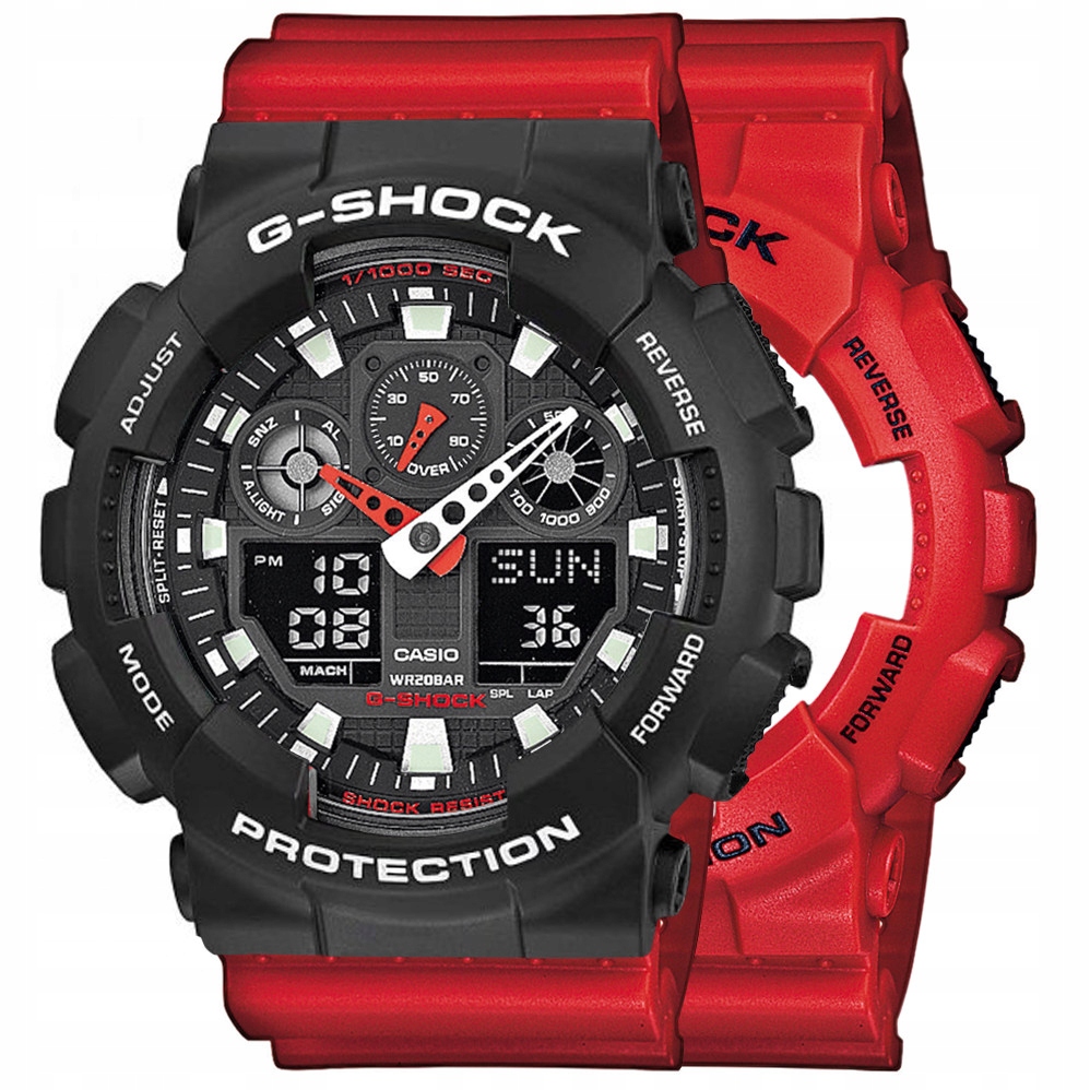 Sada Hodinek G-shock GA-100B-4AER Černá Červená