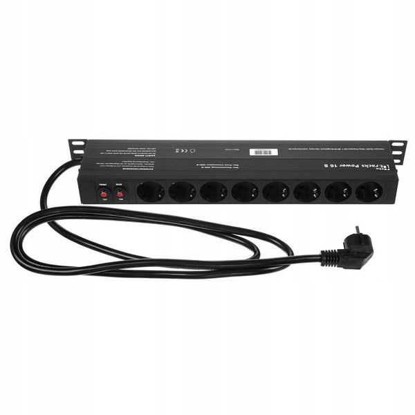 Napájacia lišta Rack 19" 1U the t.racks Power 16 S 16 zásuviek Prepínateľná