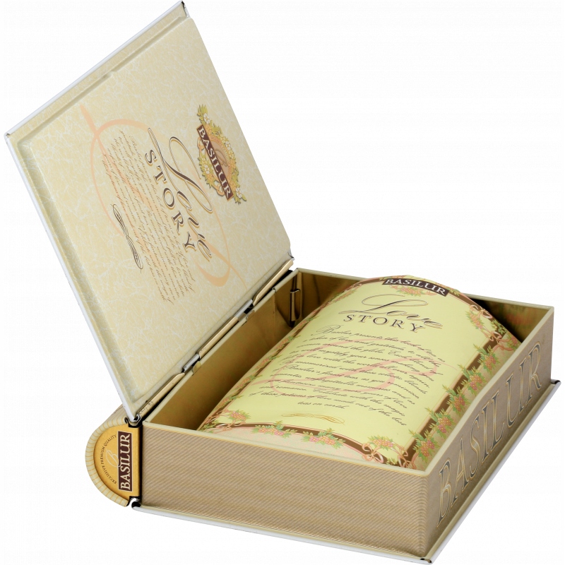 Levně Čaj zelený list Kokos Plechovka Kniha Dárek