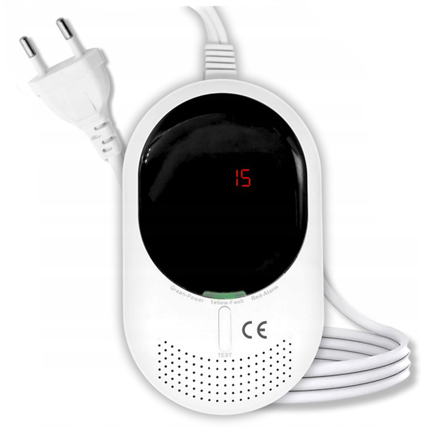 Detektor Oxidu Uhelnatého A Plynu S Hlasitým Alarmem 85dB LCD Certifikovaný 230V