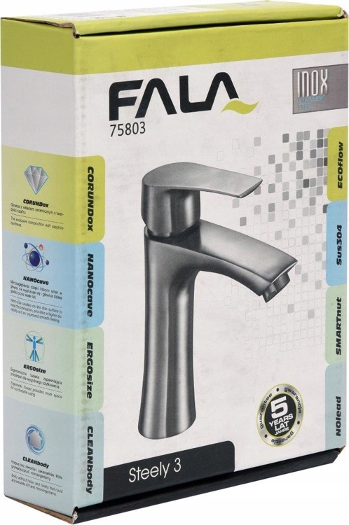 BATERIA UMYWALKOWA INOX STAL NIERDZEWNA STEELY 3 Typ montażu stojąca