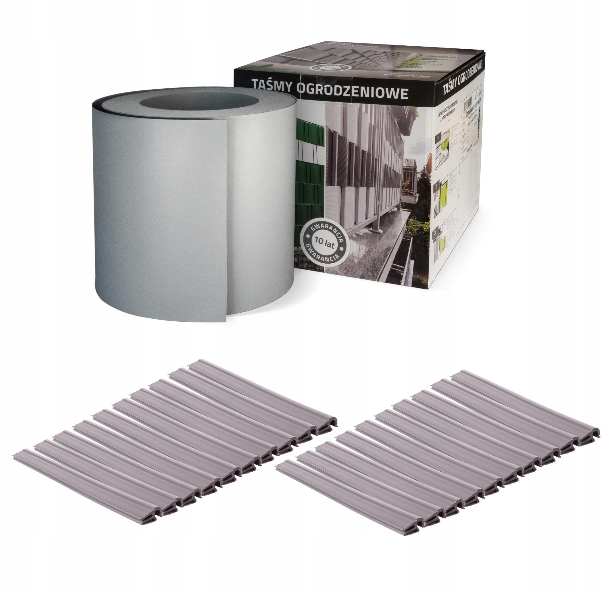 

Thermoplast Taśma ogrodzenia 19cmx26m klipsy szary