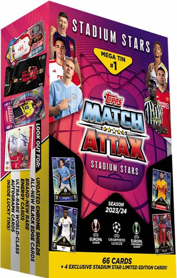 DUŻA PUSZKA #1 KARTY PIŁKARSIE DO ALBUMU MATCH ATTAX 2024 CHAMPIONS LEAGUE ISSN 50533070654514