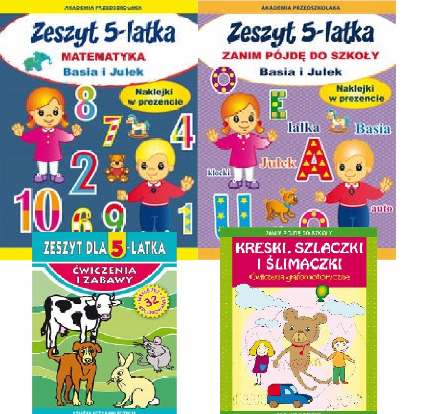 Zestaw 5-latka. Nauka i zabawa- 4 książki