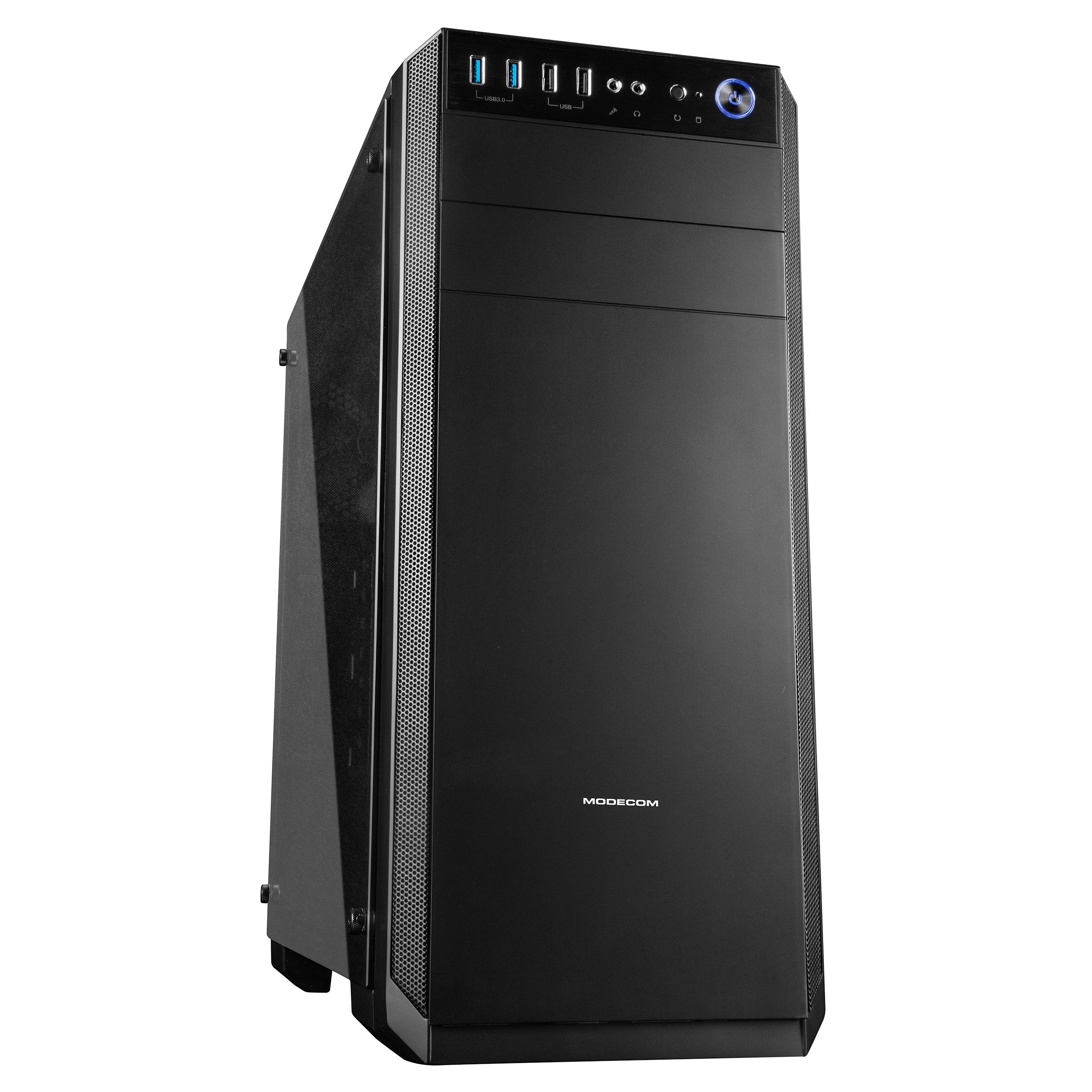 Počítačová Počítačová Skříň Modecom Oberon Pro Glass černá, Midi Tower sklo bočnice