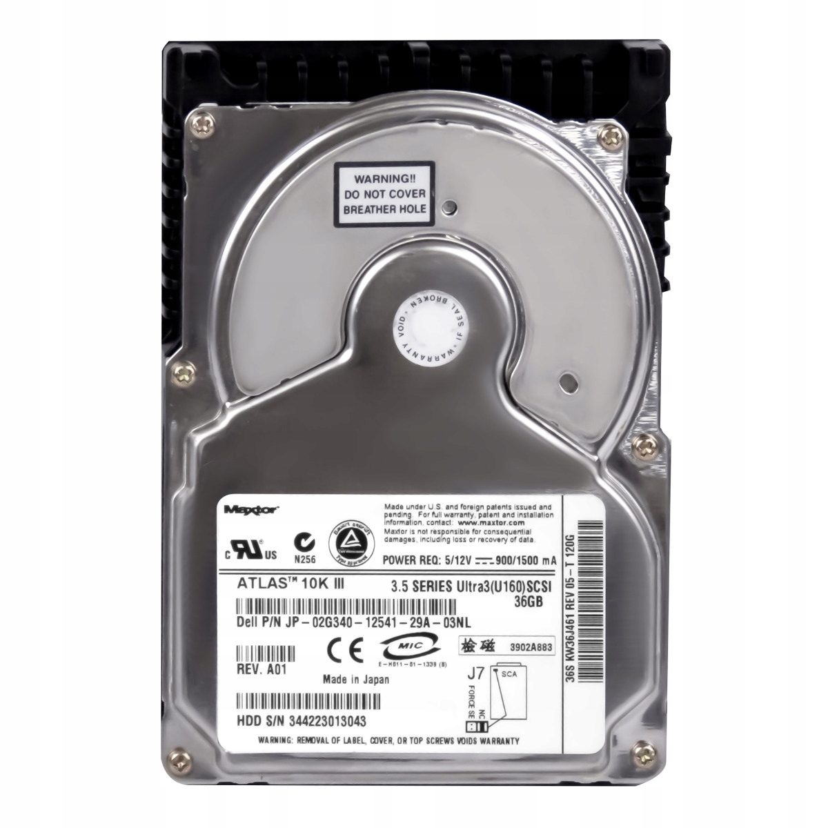 Dell 02G340 36GB 10K 8MB Scsi U160 3.5'' KW36J461