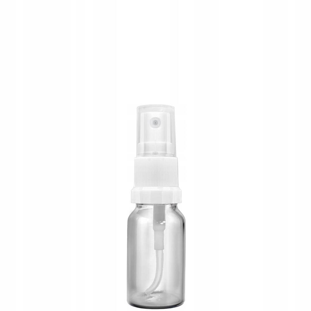 

Butelka Szklana 10ML Bezbarwna Z Atomizerem Białym