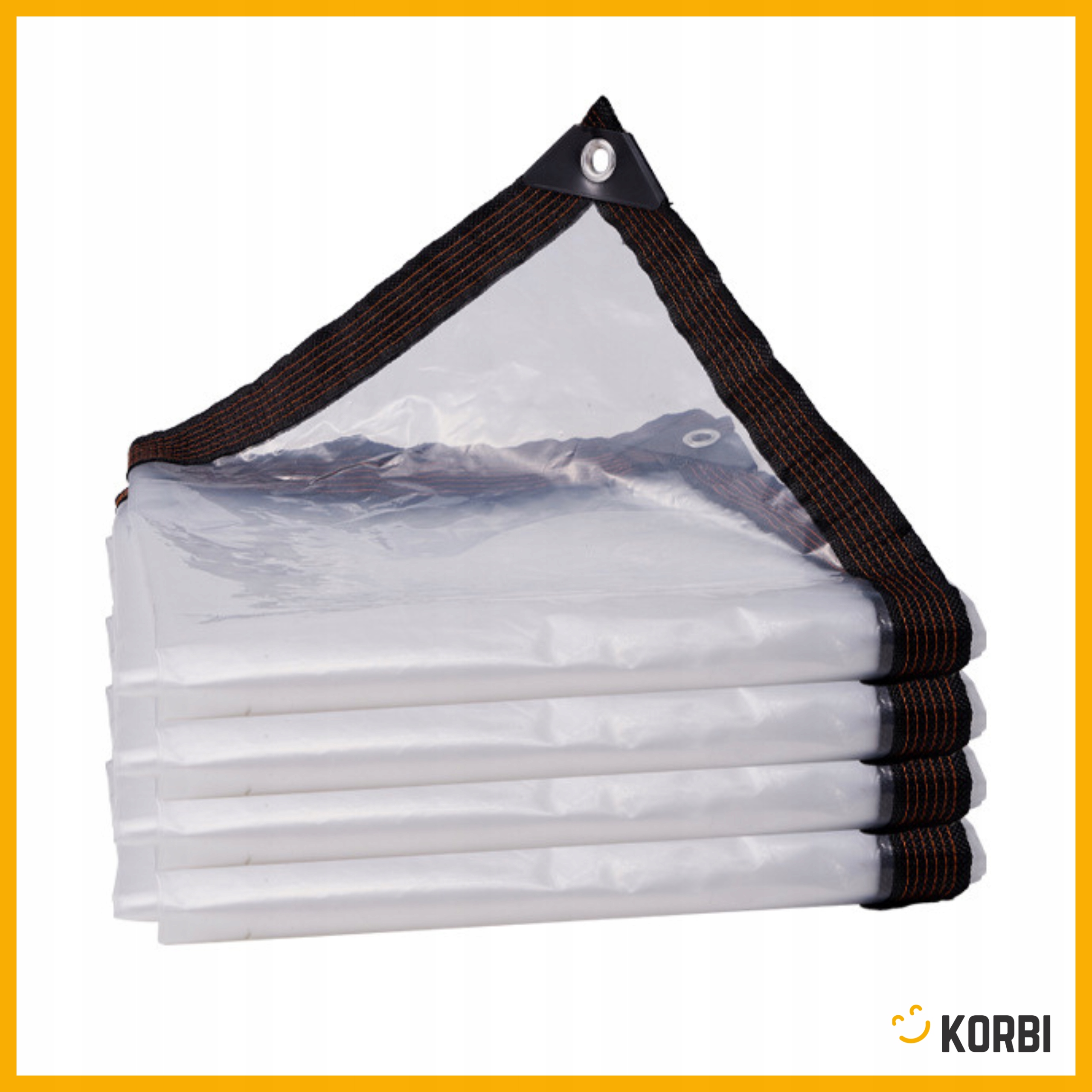 PLANDEKA OGRODOWA TARASOWA WODOODPORNA FOLIA OSŁONA TARP PRZEZROCZYSTA 3x3m Gramatura (g/m2) 210 g/m2